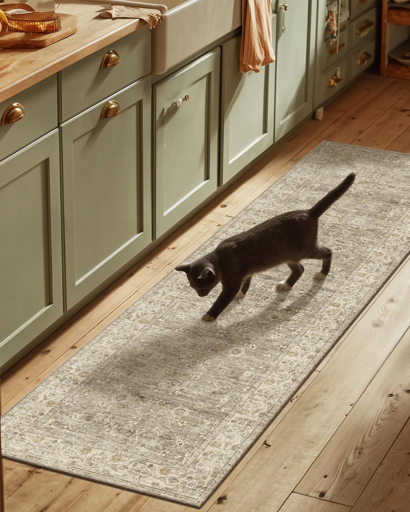 Palohom 2.6x8 Runner Rug Brown and Grey