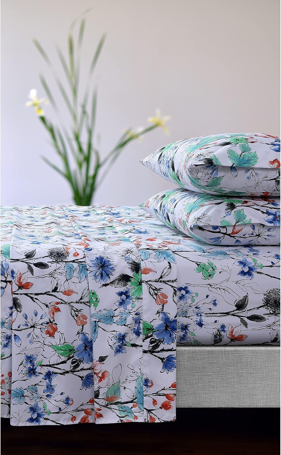 Juliette Printed 110-GSM Microfiber Sheet Set Red Queen