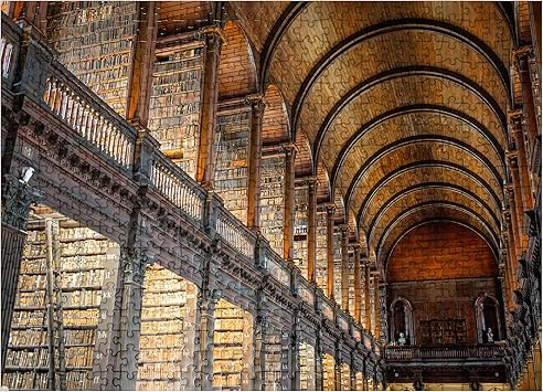 Books in The Long Room Library, Trinity College Dublin Ireland