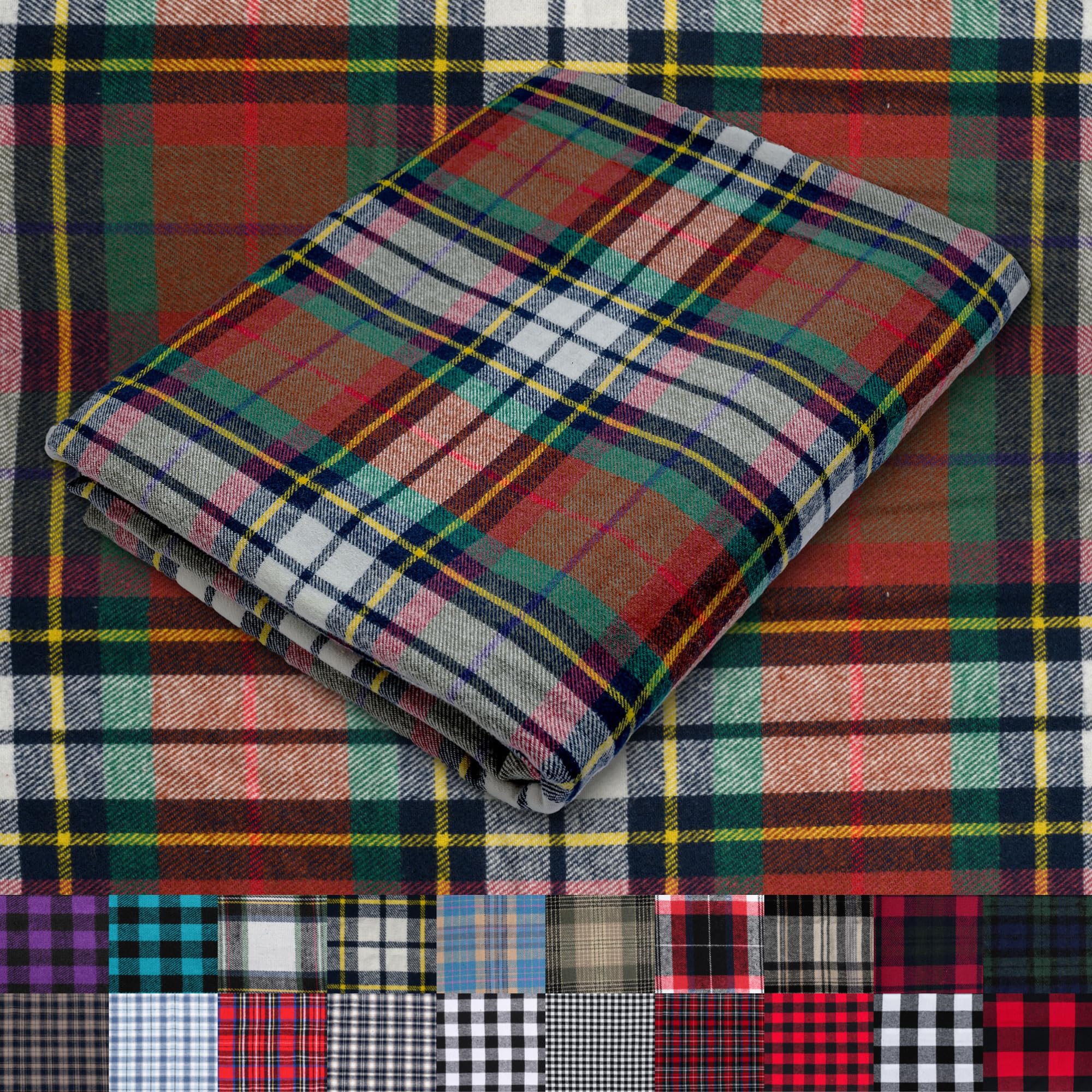 Pico Textiles 1 Yard Blue and Green Blackwatch Tartan Plaid Flannel Fabric - 60" Wide - 100% Cotton - Sold by The Yard - for Shirts, Scarves, Pajamas & Receiving Blankets — view 81