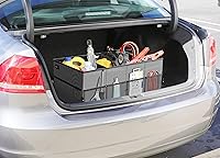 Vista 6 de EPAuto Organizador plegable para maletero de automóvil, 3 compartimentos con divisor extraíble, gris oscuro