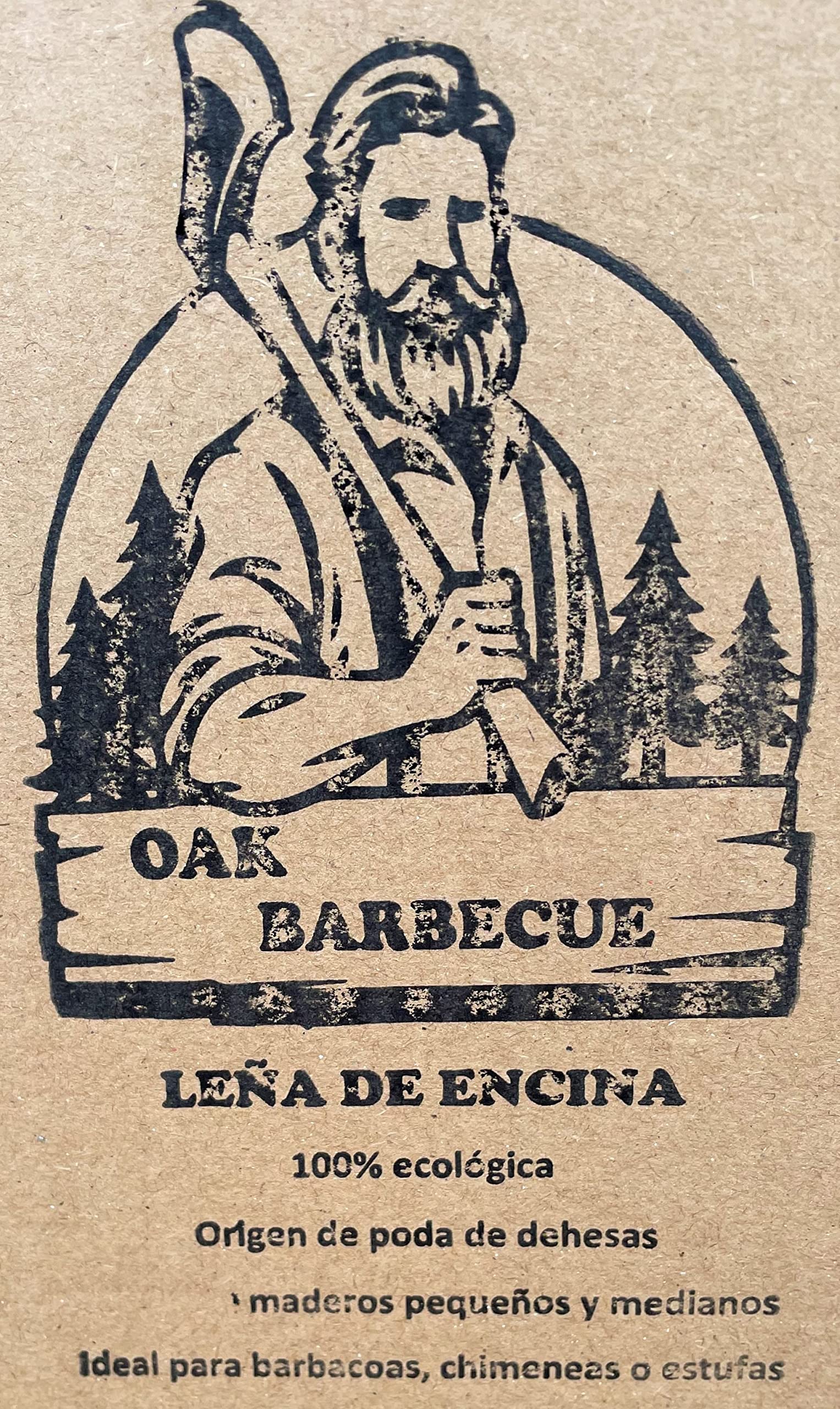 Leña Seca de Encina. Ideal para barbacoas o chimeneas. OAK BARBECUE (20 kg.)