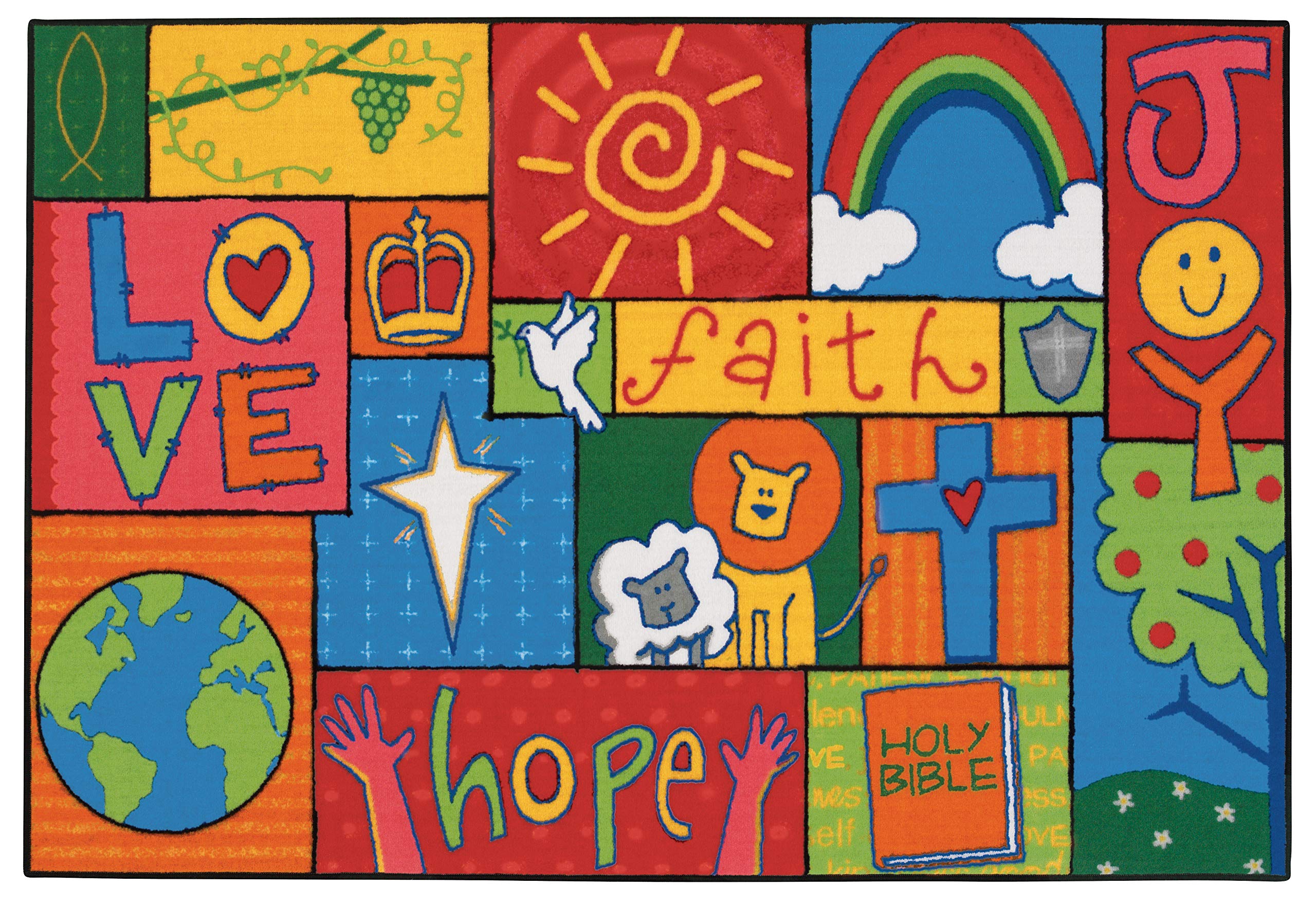 Carpets for Kids KID$Value 36.71 Inspirational Patchwork Playroom Rug 3ft x 4ft 6in Rectangle Multi Color