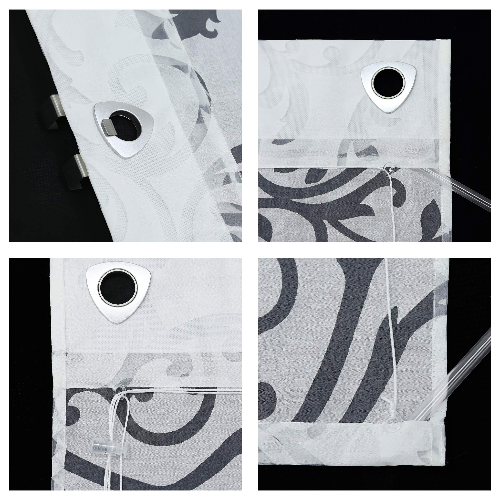 Tenda a pacchetto in tessuto effetto naturale con occhielli - Bianco