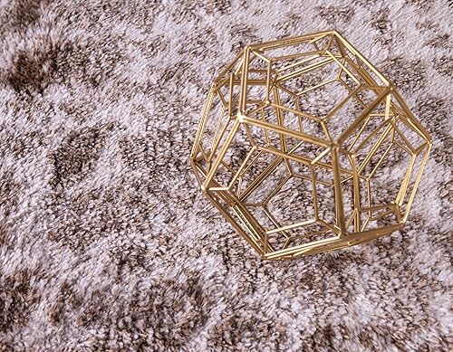 Miniatura 5 de Unique Loom Titan Collection - Alfombra cuadrada moderna abstracta suave de pelo largo marrón (7 pies 7 pulgadas x 7 pies 7 pies)