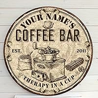 Vista 9 de Artsy Woodsy Letrero de madera de barra de café personalizado, placa de pared para decoración de cocina, regalos personalizados para amantes