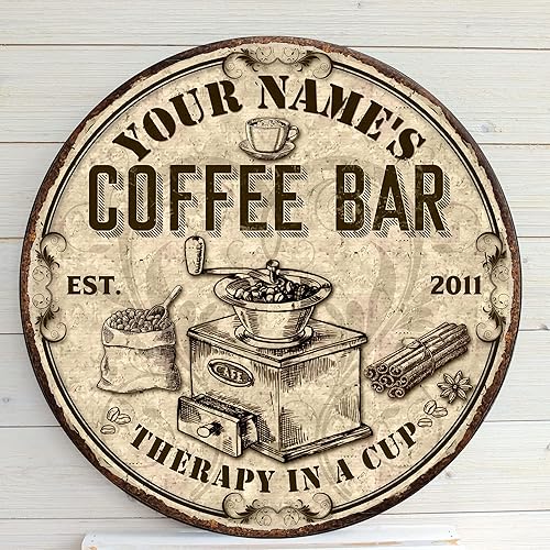 Miniatura 9 de Artsy Woodsy Letrero de madera de barra de café personalizado, placa de pared para decoración de cocina, regalos personalizados para amantes del