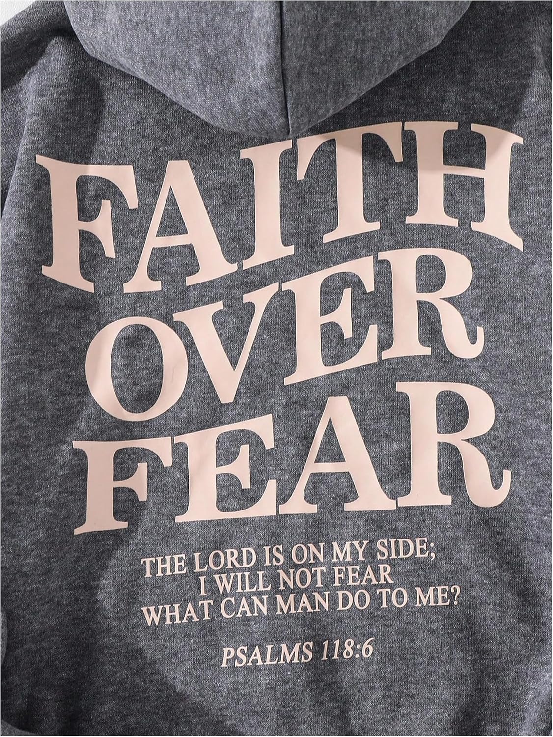 Boy's Retro Letter Graphic Hoodies Long Sleeve Faith Over Fear Hoodie Pullover Streetwear - Image 4