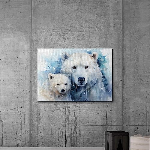 Miniatura 4 de Fox Mother Cub Prints, In The Style Of Stencil,Based, Ivory, Kids Wall Art, Kids Wall Art Display, Mom And Baby Animal Art Print, Wall Art, Home
