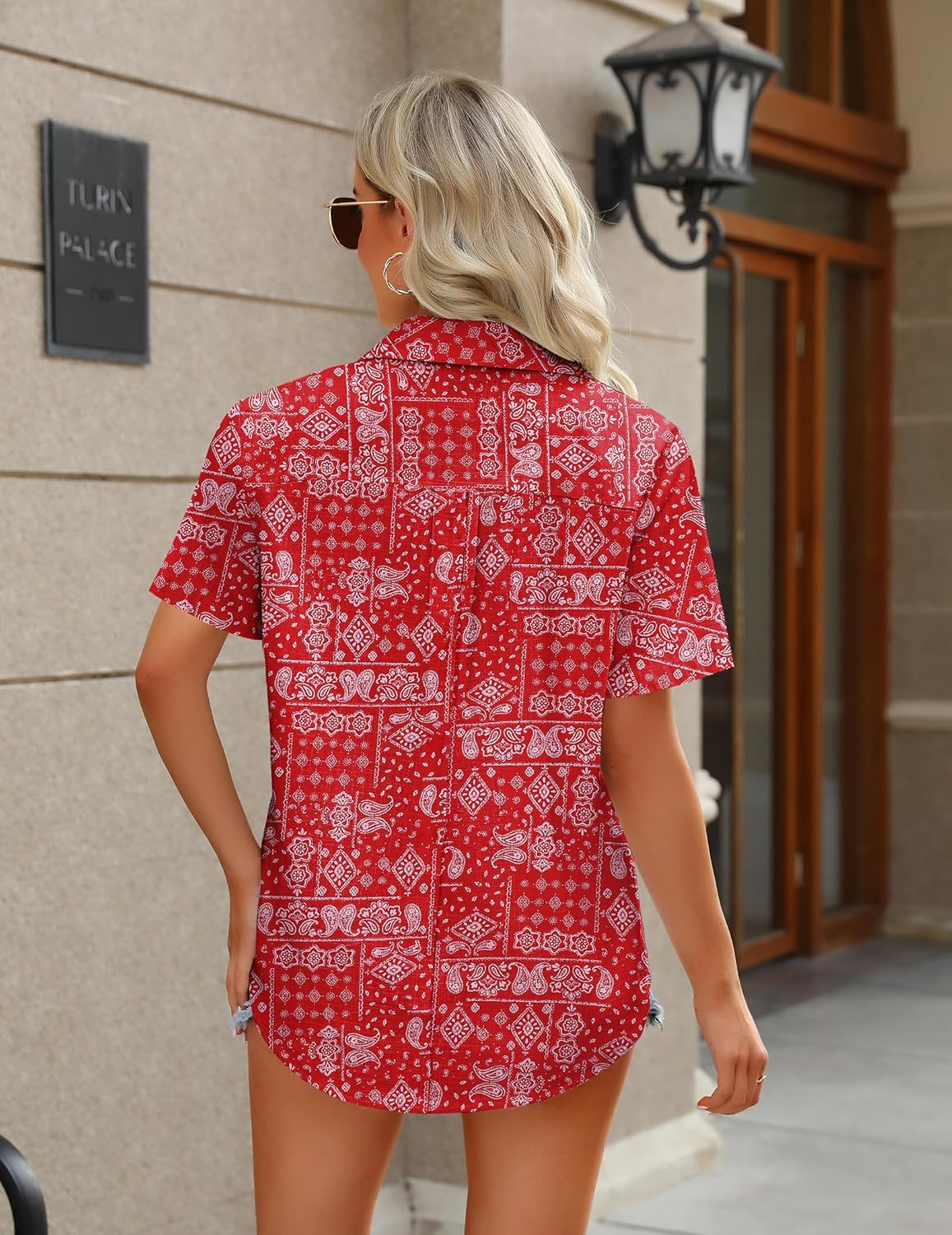 Zeagoo Women Linen Button Down Shirts Short Sleeve Blouse Business Casual Tops Dressy Summer Outfits - Image 8