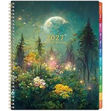 2027 Monthly Planner - 2027 Planner, JAN 2027 - DEC 2027, Monthly Planner 2027, 9" x 11", Calendar Planners with Tabs, Pocket, Perfect Monthly Calendar for Office, School, Home Use - Green