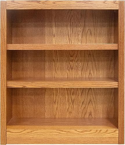 Carell Furniture Traditional 36" Tall 3-Shelf Wood Bookcase in Dry Oak Roble seco,Cereza,Espresso,https://www.amazon.com/dp/undefined