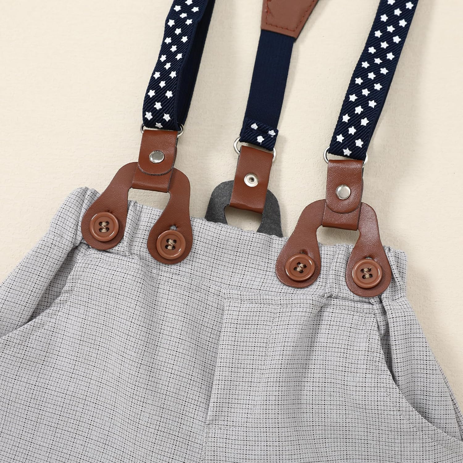 SANMIO Baby Boy Clothes Suits Short Sleeve Top+Bowtie+Suspender Shorts Summer Infant Gentleman Birthday Outfits - Image 7