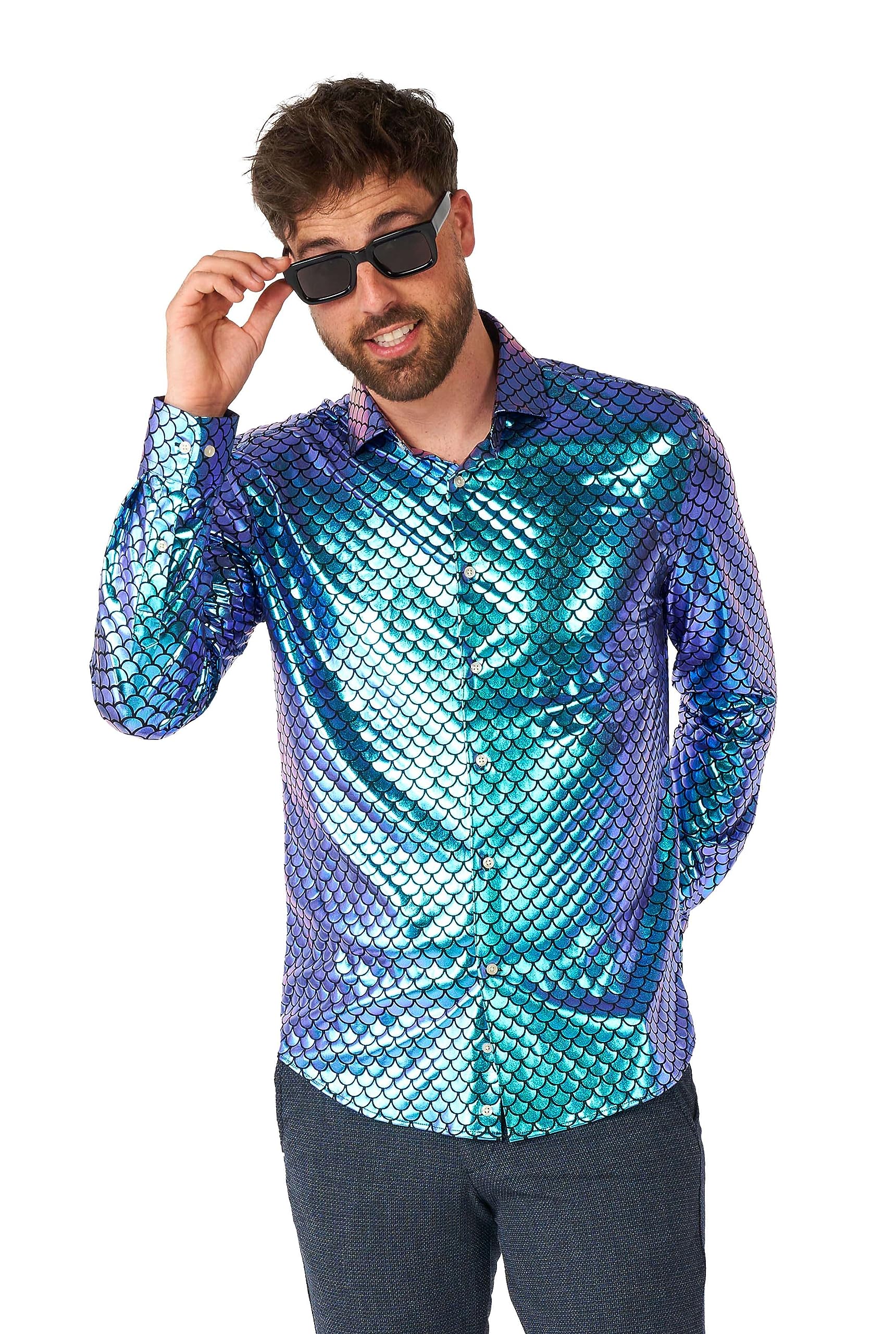 OppoSuits Herren-Hemd – Party-Hemd – Karnevals- und Festival-Outfit – inklusive 1 Button-up-Hemd