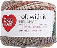 Vista 11 de Red Heart Roll with It Melange - Hilo para cortina de 5.3 onzas, acrílico, 4 medianos (peinado), 389 yardas, tejido/ganchillo, paquete de 3, pasarela