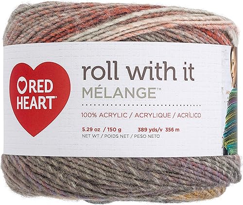 Miniatura 11 de Red Heart Roll with It Melange - Hilo para cortina de 5.3 onzas, acrílico, 4 medianos (peinado), 389 yardas, tejido/ganchillo, paquete de 3, pasarela