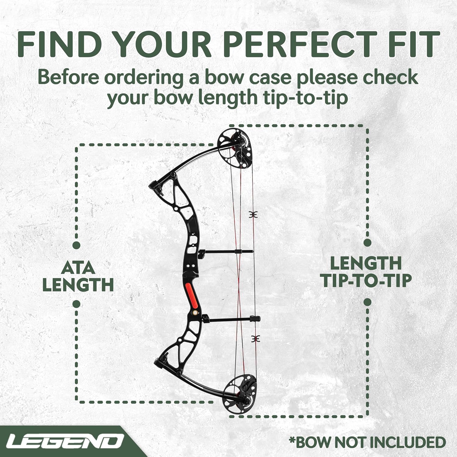 LEGEND Essential Compound Bow Case - Soft Bow Case for Compound Bow & Archery Accessories, Premium Bow Bag with Durable Nylon Fabric, Lightweight Archery Case with Backpack Strap - 36" or 44" Interior
