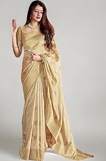 SGF11 Women's Kanjivaram Pure Soft Silk Saree For Women Pure Golden Zari With Blouse Piece
