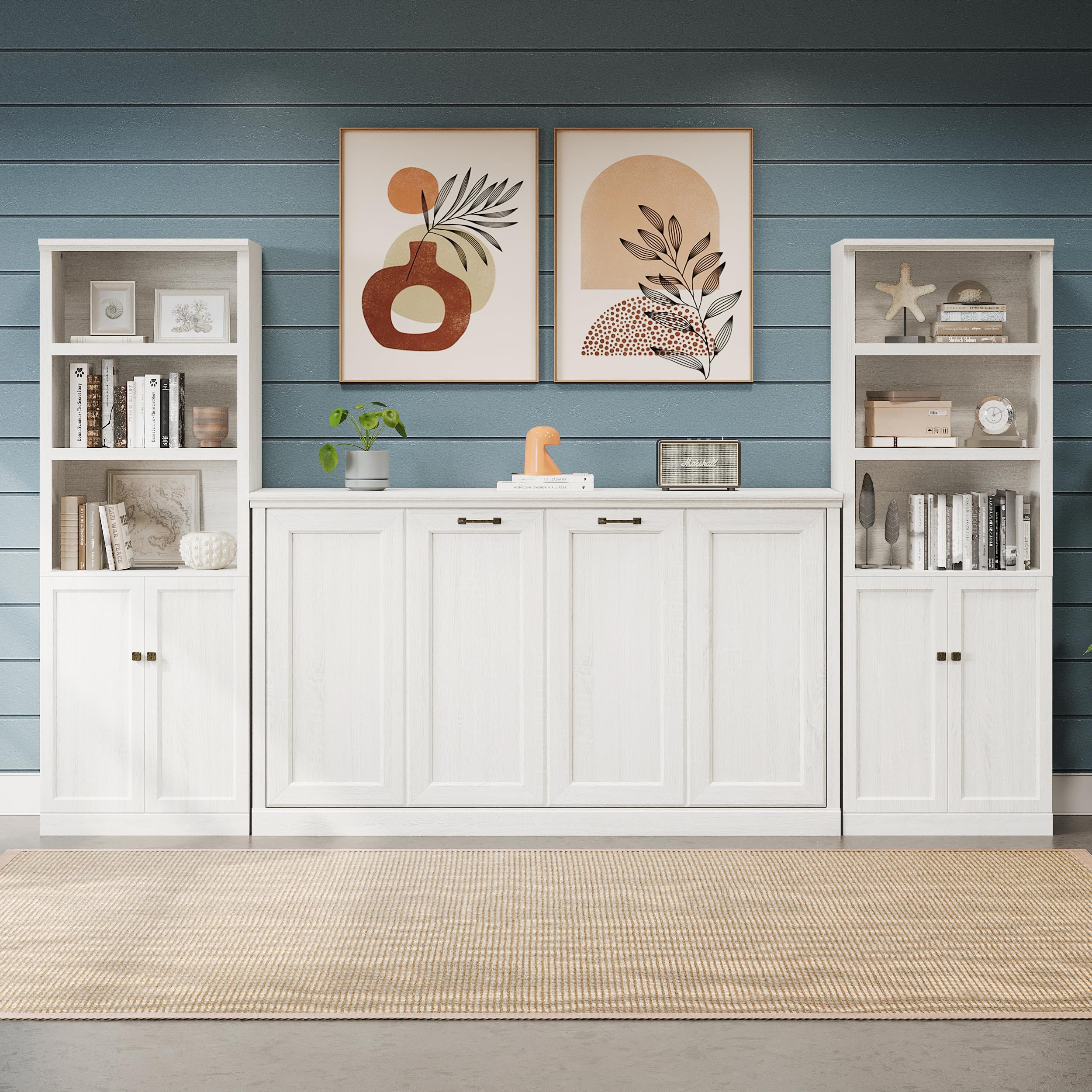 Amazon.com: Rustic Twin Size Horizontal Murphy Bed with 2 Side