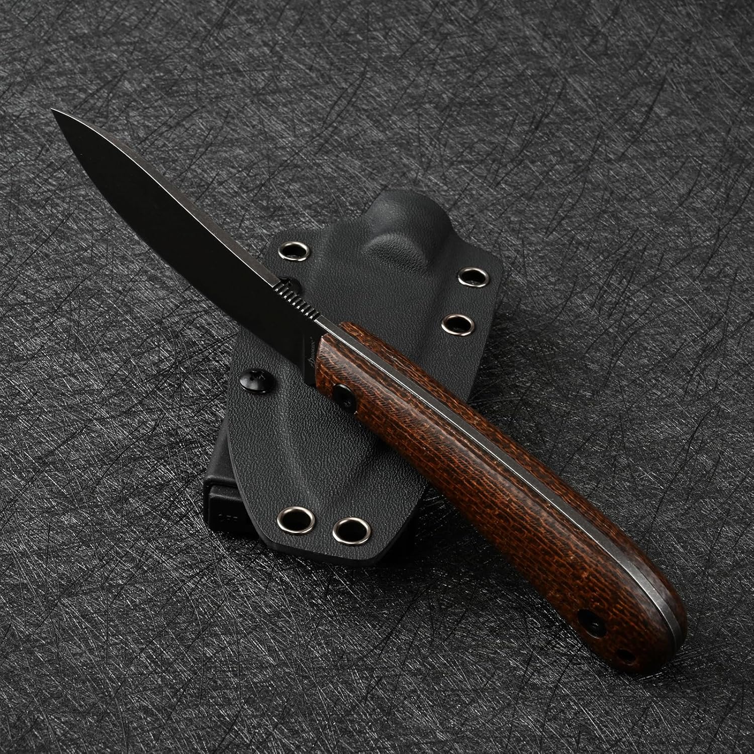 Knives DC53 Steel Tactical Fixed Blade Knife Micarta Handle with kydex sheath for Men EDC Outdoor Camping Survival Hunting (Black+Micarta)