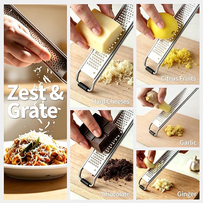 Rallador de Queso con Mango Antideslizante y Cuchillas Acero miniatura 3