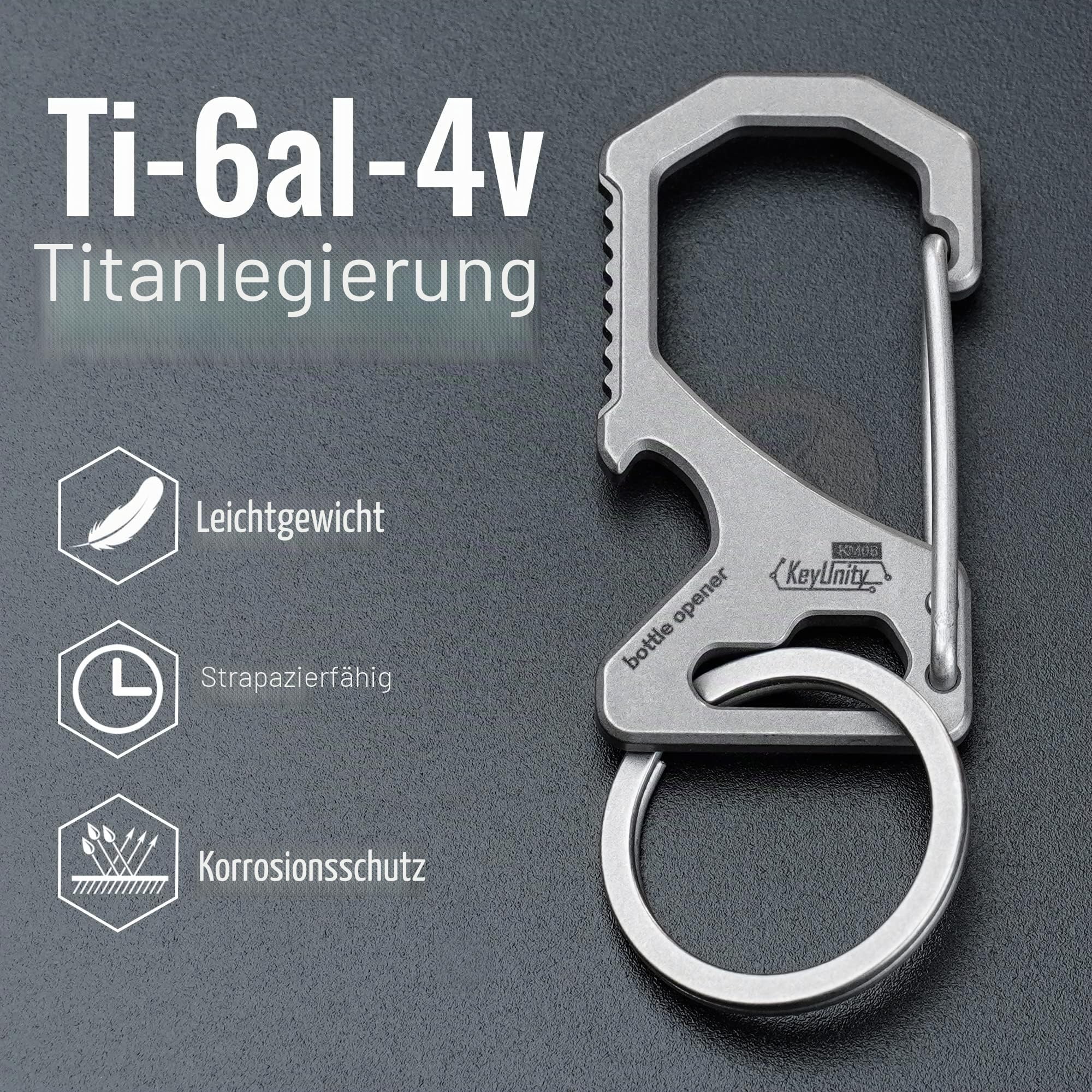 KeyUnity Titan Schlüsselanhänger Karabiner, Schnellverschluss Schlüsselring Zubehör, Klein Taschenclip Keychain für Damen und Herren, EDC Schlüsselhalter für Auto Motorrad