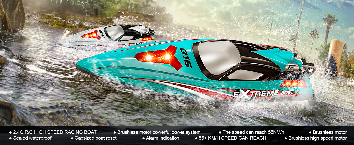 Amazon.com: BEZGAR HJ816 18 Inch 55 KPH Big Brushless RC Boat for