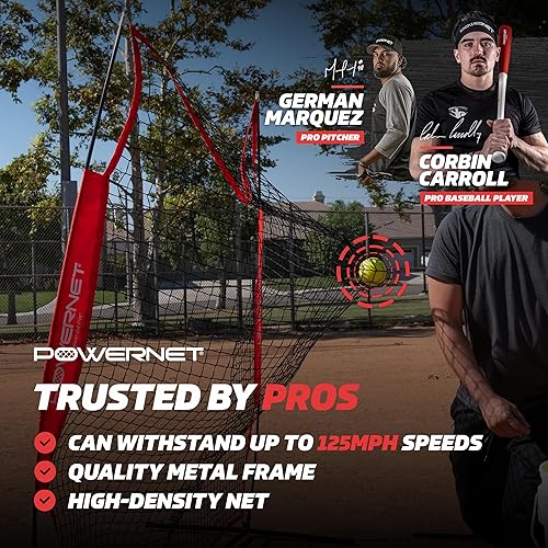 Miniatura 2 de PowerNet 7x7 FT Pitch-Thru Protection Pitching Screen for Softball, 49 Sq Ft Barrier Net Only or Net + Frame, Portable Pitching & Batting Practice