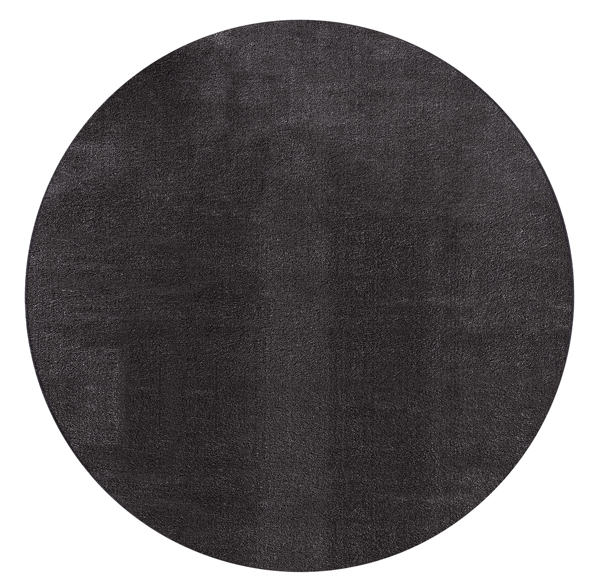 Tapis lavable gris foncé Olivia 120 cm rond pour un entretien facile au salon