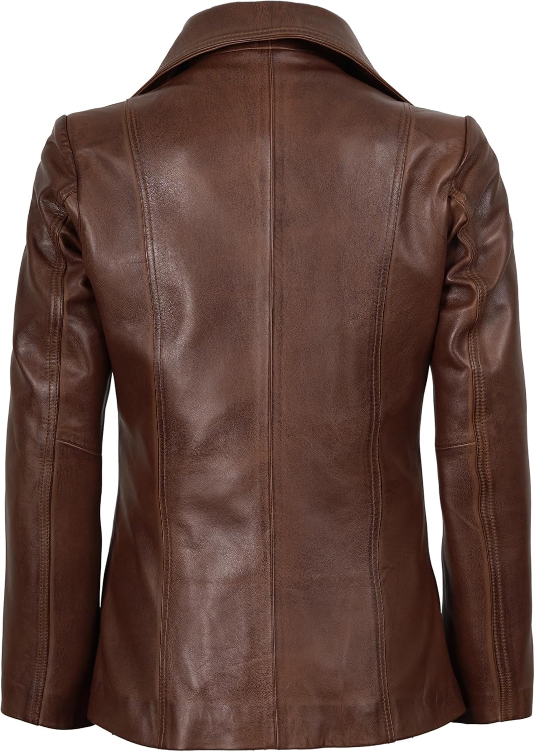 fjackets Women’s Real Lambskin Leather Blazer – Classic 2 Button Notched Lapel Workwear Leather Jacket Women - Image 4