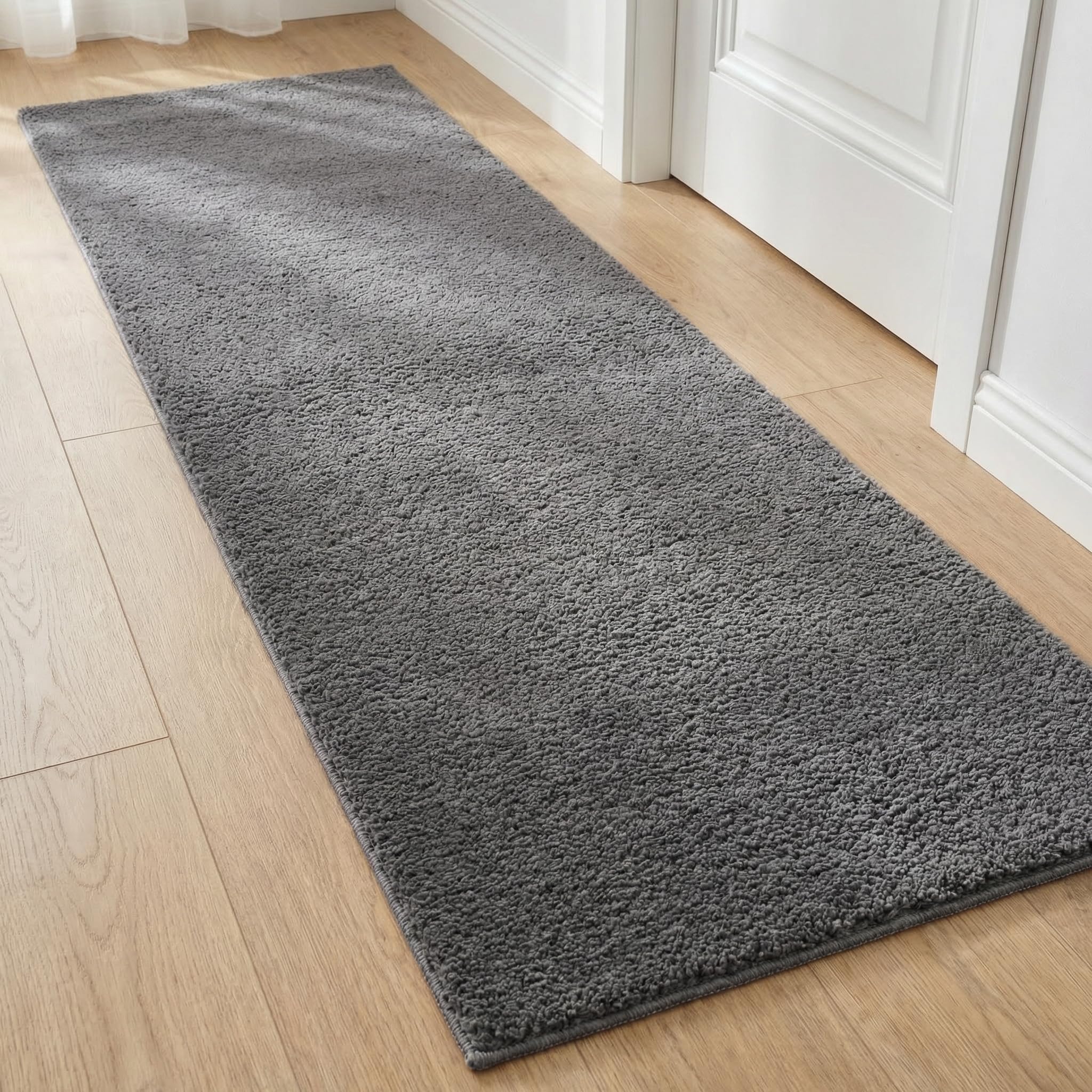 Ruglenza Soft Shaggy Rug - Fluffy Modern Area Carpet for Living Room and Bedroom, Non Slip Backing, Easy to Clean, Washable Cozy Home Decor Floor Rug (Anthracite, 80 x 150 cm) — image 1