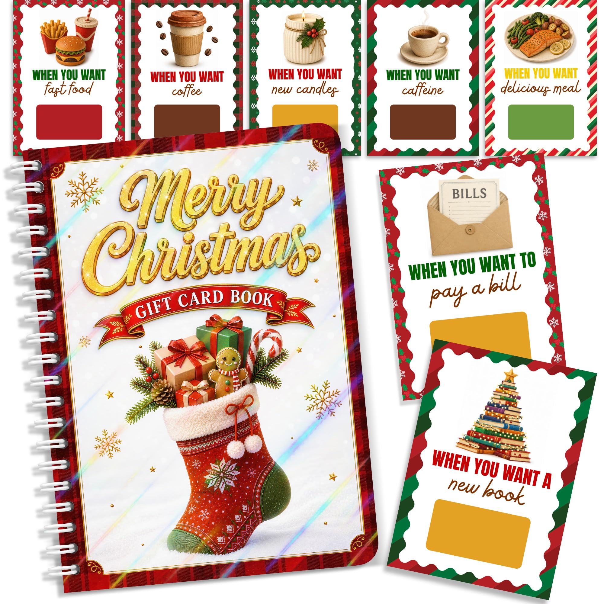 Christmas Gift Card Book, Christmas Gift Card Book for Adults, Teens, Kids