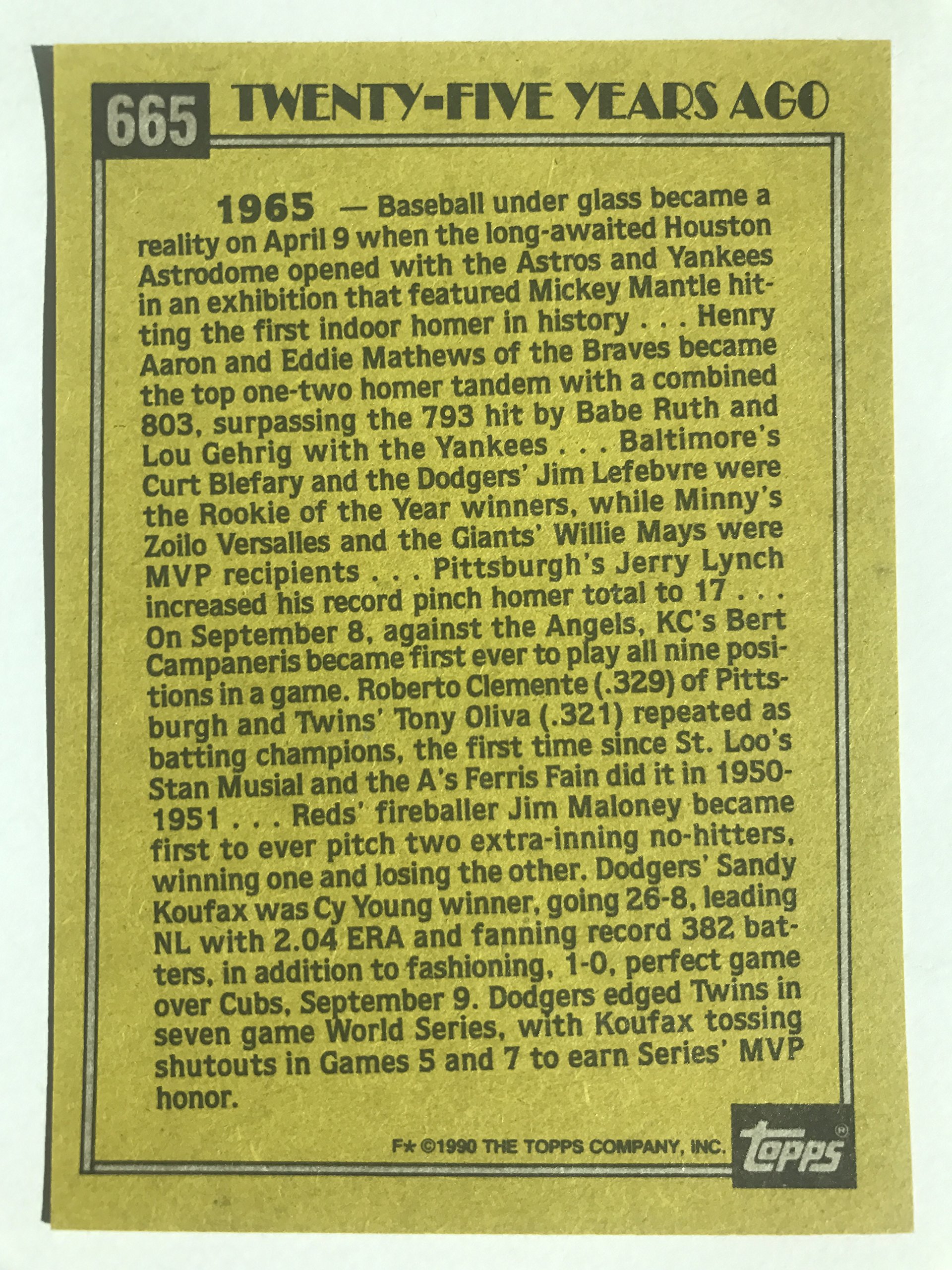 【中古】 Manuscrito Sandy SANDY KOUFAX: Topps - Kmart 20th Anniversary MVP Series 1962