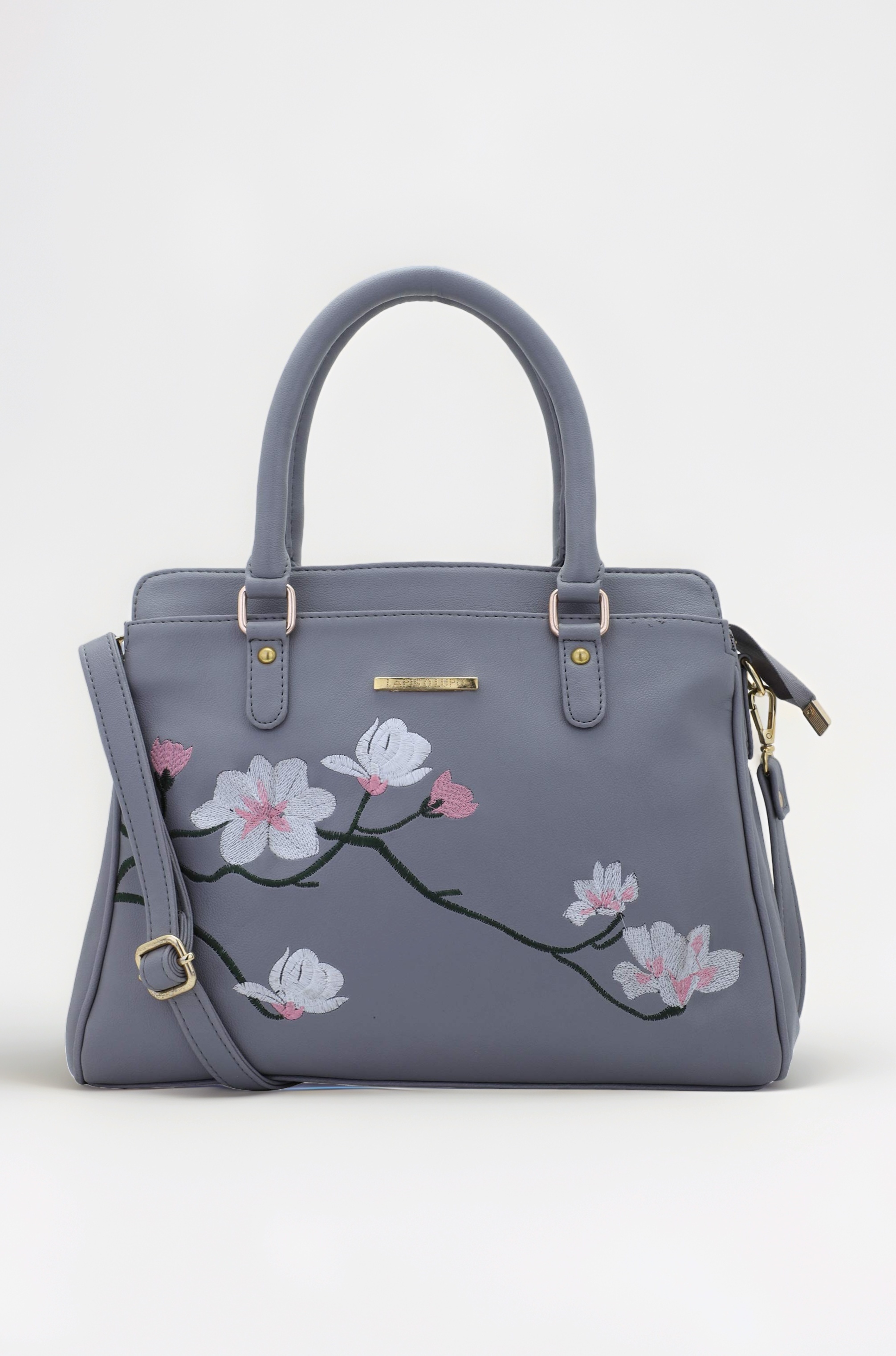 Lapis O Lupo Women Vegan Leather Handbags Flower Embroidered Bags Fashion Satchel Bags Top Handle