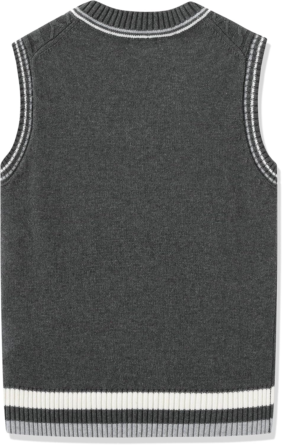 JSTEX Boys Sweater Vest 100% Cotton Kids Uniform Vest Girls V-Neck Sleeveless Knit Pullover for Size 4-14 - Image 7