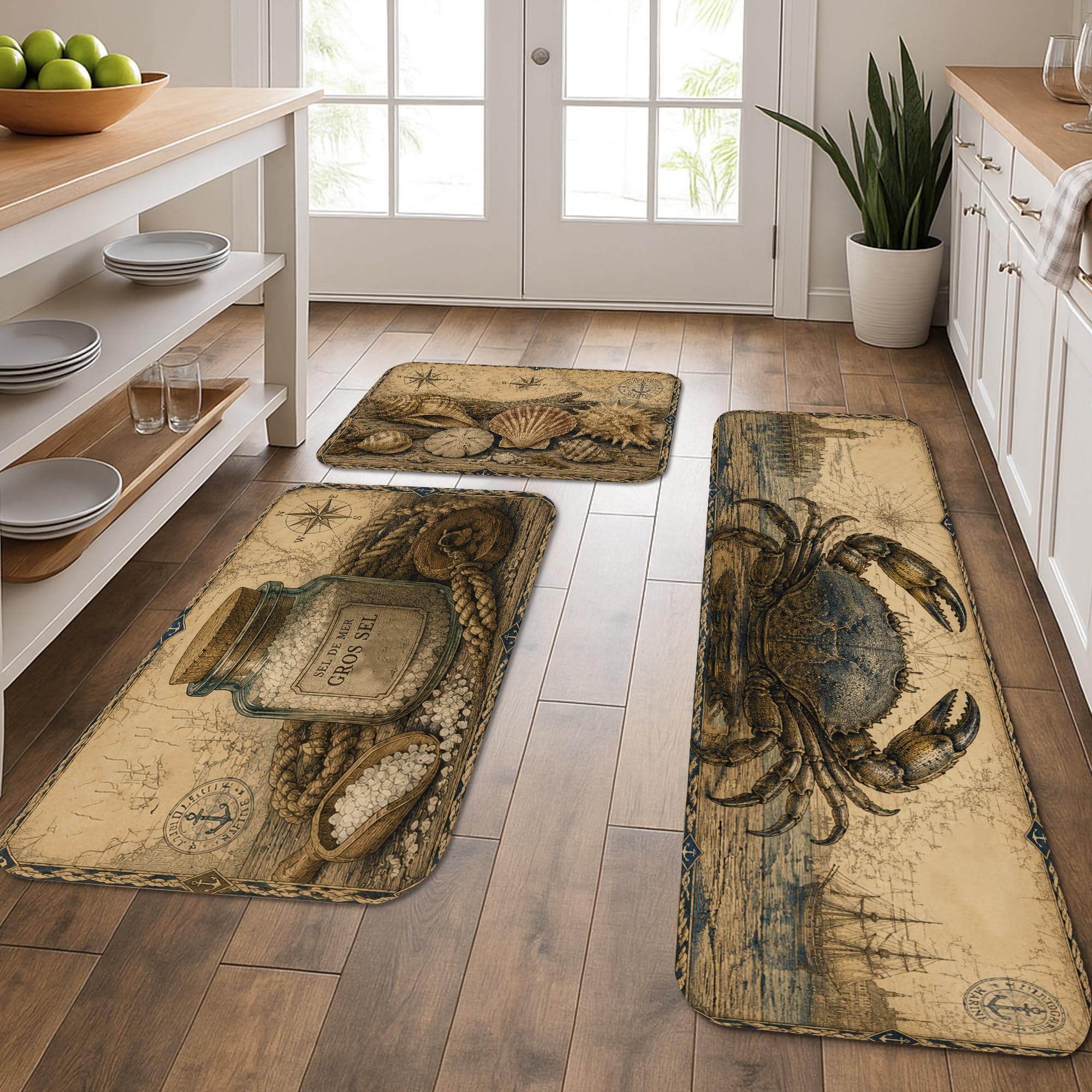 Tapis de cuisine crabe lavable pour protéger les sols froids avec confort