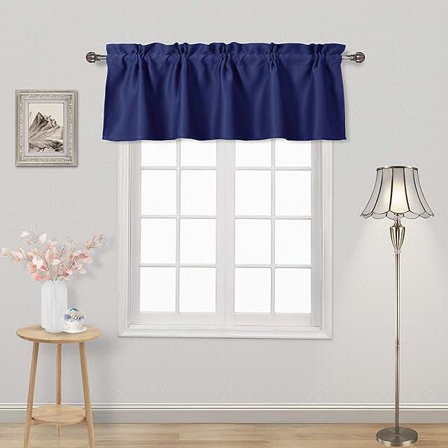 navy blue swag curtains