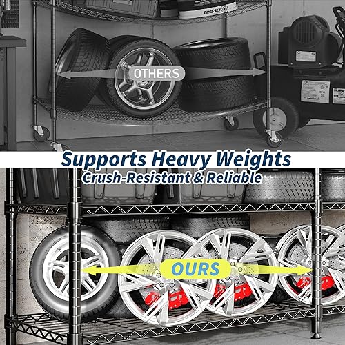 Miniatura 7 de Estantería de almacenamiento de 4 niveles, estantes de metal de 70.8 pulgadas de ancho, estantes de despensa en forma de L de 59 pulgadas de alto,