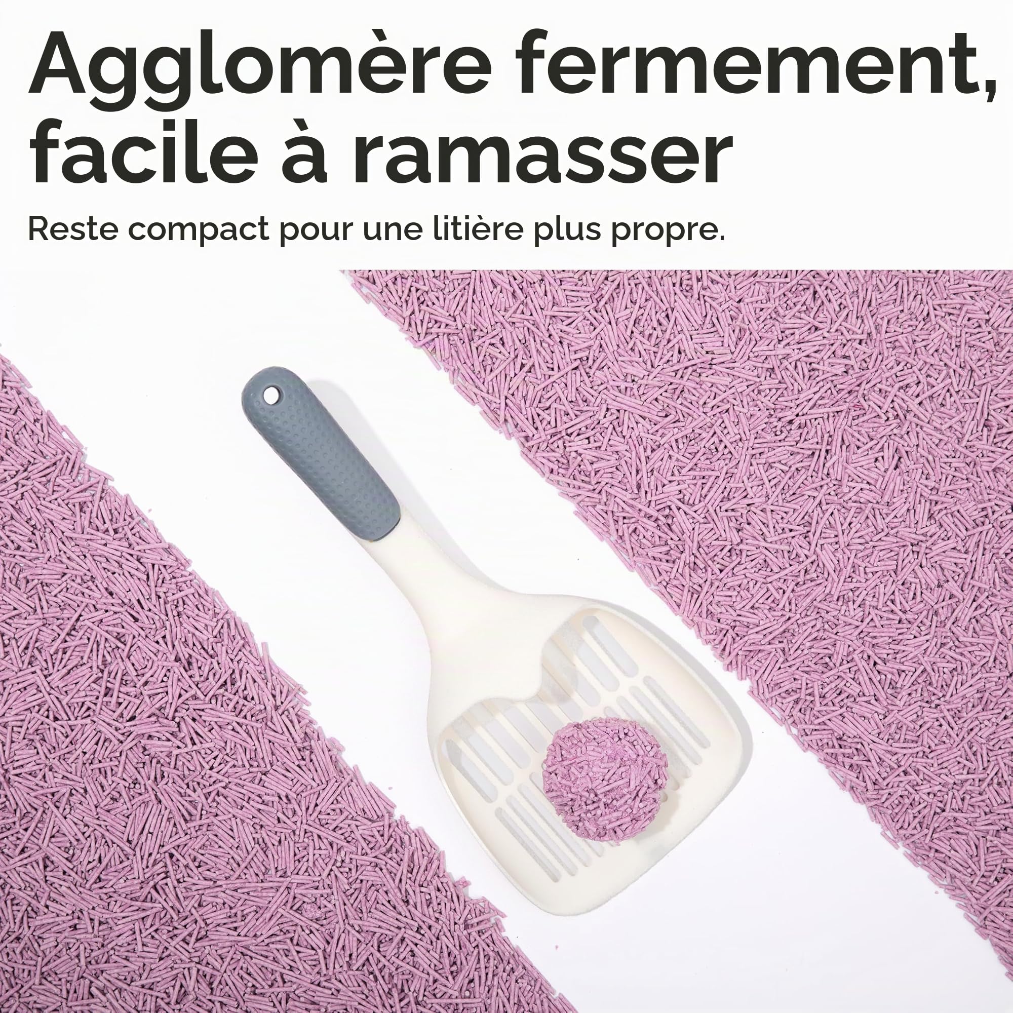 FUKUMARU Litière pour Chat au Tofu, Parfum Lavande, Agglomération Ferme, Contrôle Naturel des Odeurs, Faible Poussière, Granulés Végétaux Jetables aux Toilettes, 2,7kg x 4