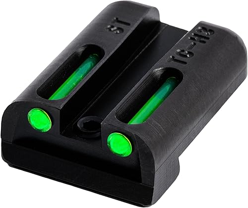 Miniatura 12 de Truglo TFO Tritio y mira de pistola de fibra óptica, duradera, compacta y de alta visibilidad, juego de visión nocturna delantera y trasera, Vista