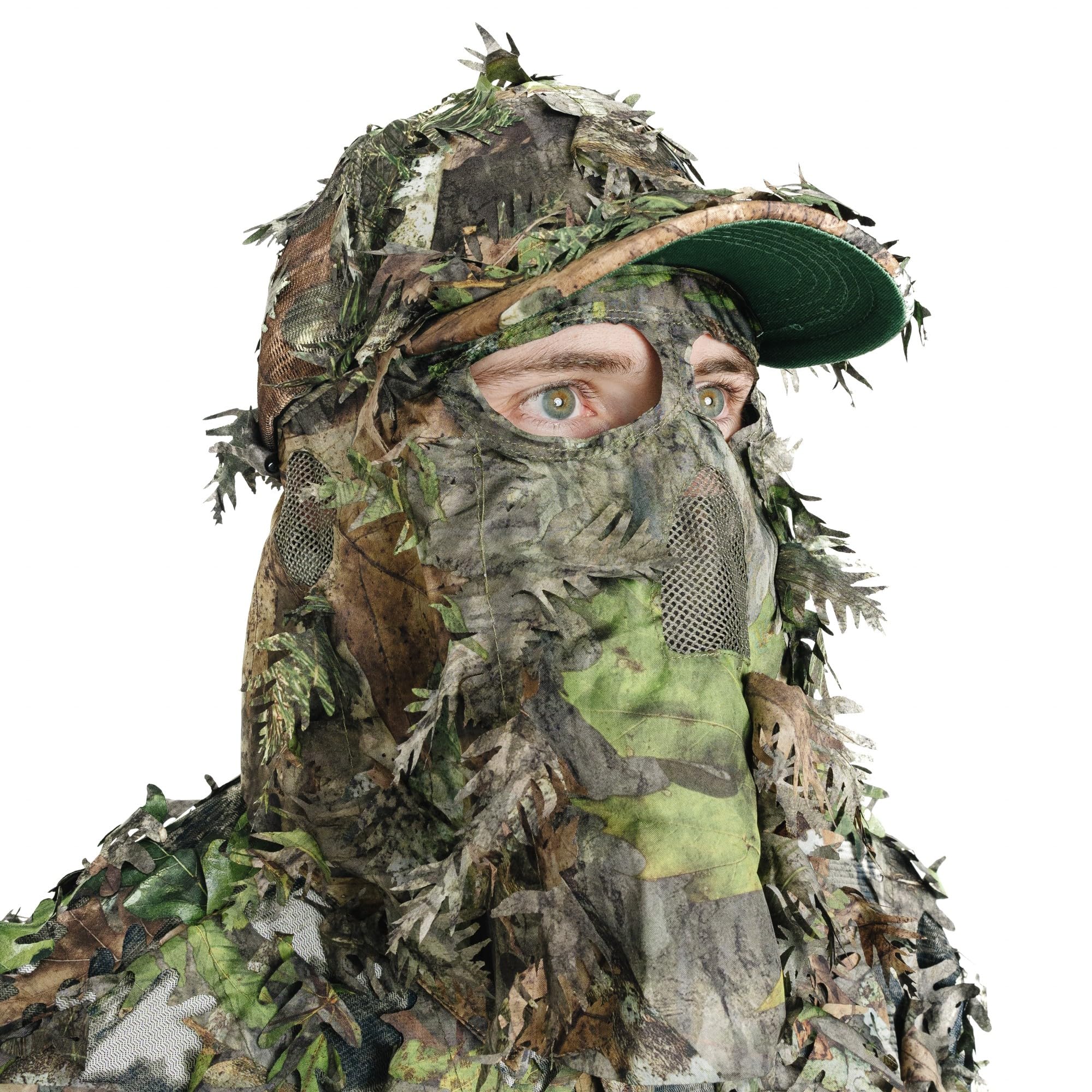 Leafy Camo Hats with Built-in 3D Leafy Face Mask