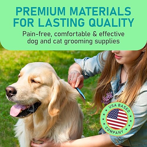 Vista 86 de Maxpower Planet - Cepillo de aseo para mascotas, herramienta de doble cara, rastrillo para perros y gatos, extraancho, peine para desenredar pelo