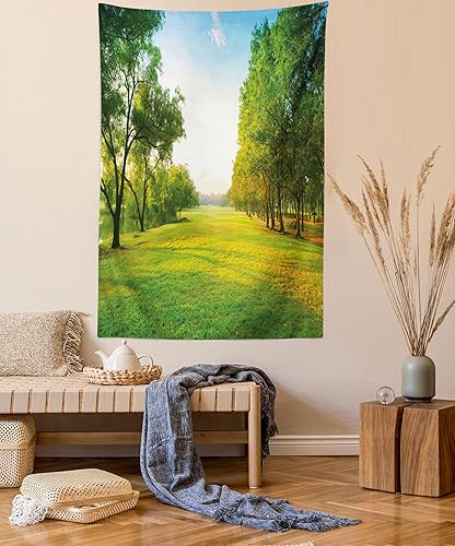 Miniatura 41 de Lunarable Tapiz de La Habana, caballeros que tocan saxofón con sombreros de Panamá y auto rojo nostálgico, colgante de pared para dormitorio, sala