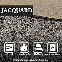 Vista 5 de Madison Park Aubrey - Juego de colcha acolchada reversible, reverso sólido de verano transpirable, capa de ropa de cama ligera para todas las Negro