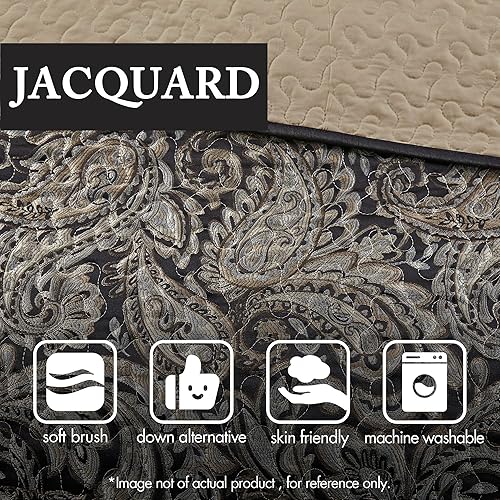 Miniatura 5 de Madison Park Aubrey - Juego de colcha acolchada reversible, reverso sólido de verano transpirable, capa de ropa de cama ligera para todas las