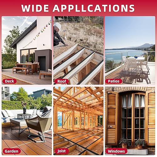 Miniatura 6 de Cinta de vigueta de cubierta de 1-58 pulgadas x 50 pies, paquete de 6 cintas de butilo para cubiertas, cinta de cubierta duradera e impermeable para