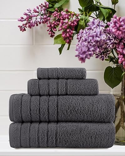 Miniatura 3 de Towels Beyond - Juego de toallas de lujo de 4 piezas, fabricadas con 100% algodón turco, altamente absorbentes y cómodas, incluye 2 toallas de baño,