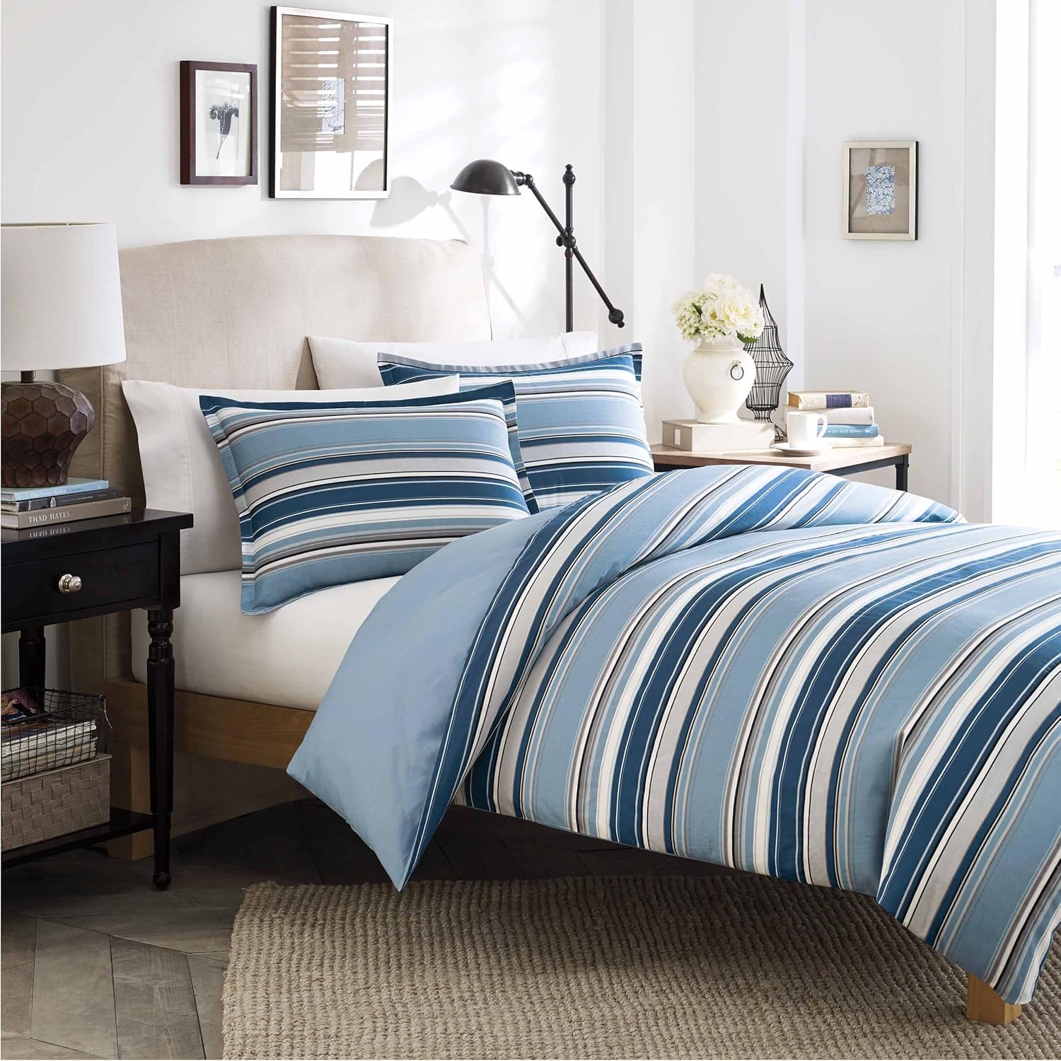 Stone Cottage Fresno Comforter Set, Twin, Blue Home & Kitchen