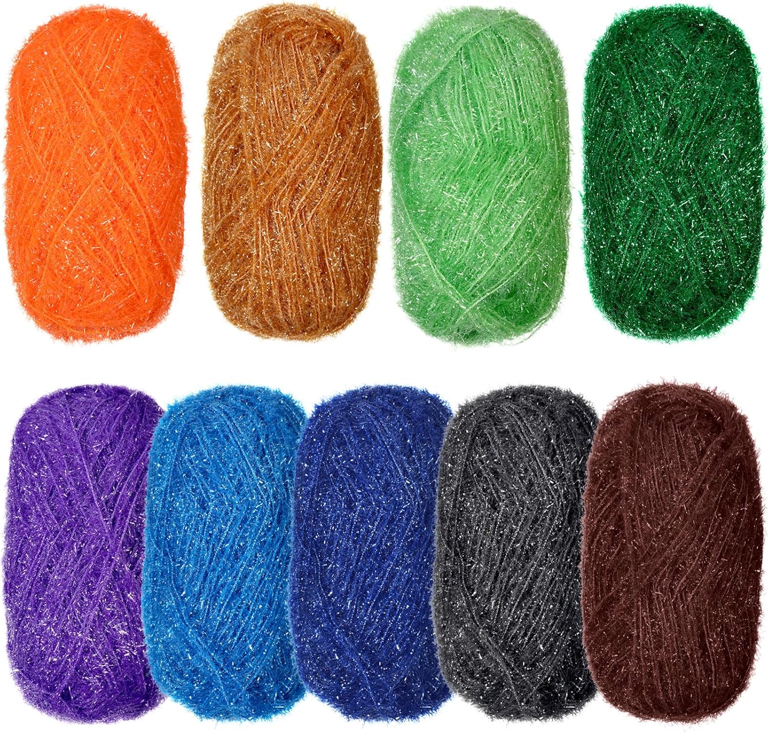 Timgle 18 Skeins Scrubby Yarn for Dishcloths Rainbow Sparkly Yarn for Crocheting Knitting Dishwashing Dishcloths Craft Project (Fashion)