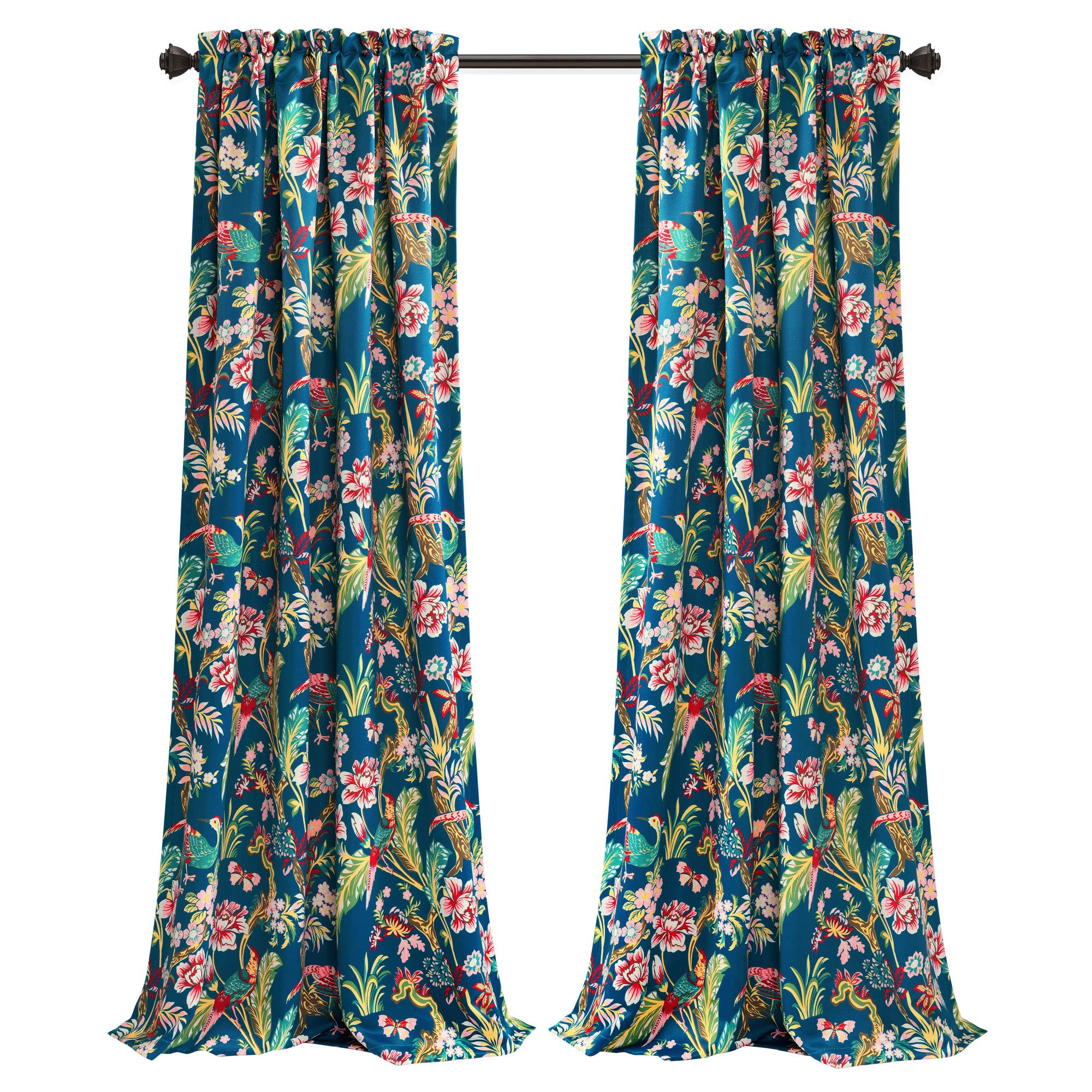 Lush Decor, Dolores Paire de Rideaux occultants Bleu Marine 213,4 x 132,1 cm